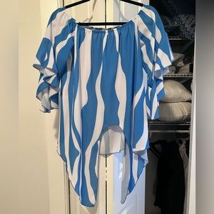 Womens Casual Boho Floral Print 3/4 Flare Sleeve Blouses Summer Off The Shoulder